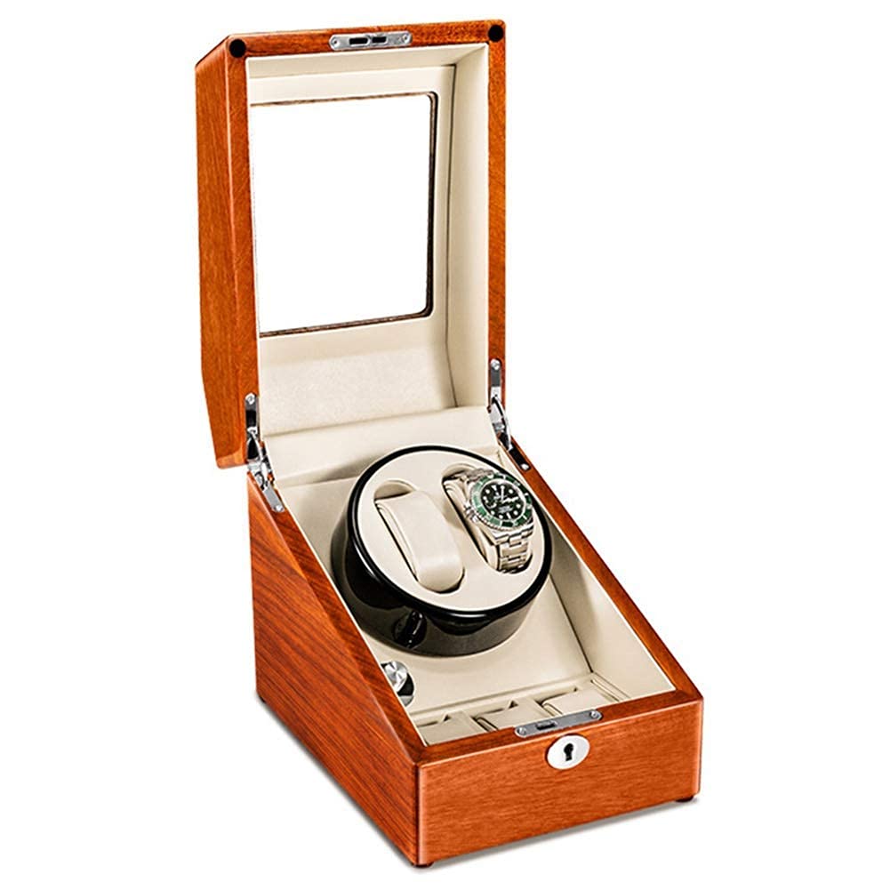 NZPOST Silent Motor Rotating Watch Case Wood Shell 5 Rotation Modes Winding Jewelry Box