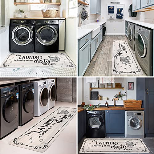 Falflor 20"X59" Laundry Room Rug Non Slip Laundry Floor Mat Farmhouse Kitchen Rug Runner Waterproof Floor Carpet Runner For Washhouse Durable Entryway Area Rug For Kitchen Laundry Hallway(Light) #TOP5