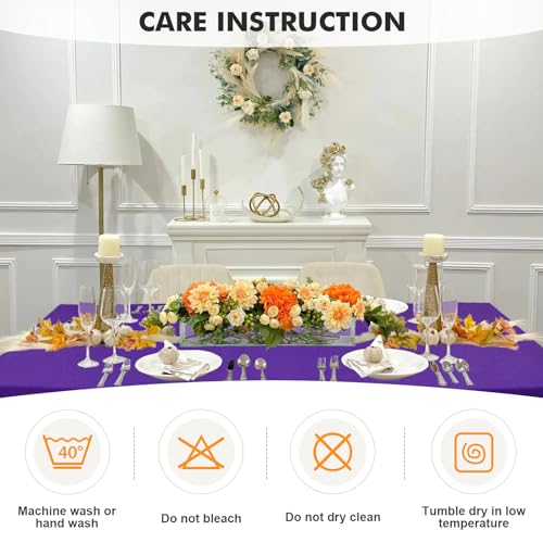 Image of SEPARO 2 Pack 6 Ft Dark Purpe Spandex Table Cover Fitted Rectangular Tablecloth Stretchable Fabric Table Cloth 6 ft Wrinkle-Free for Party Tradeshows Banquet Weddings Cocktail
