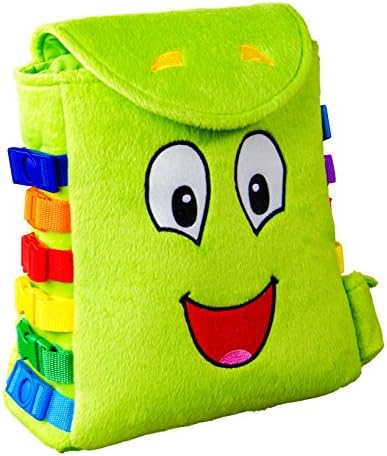 Buckle Toy – Buddy Activity Backpack – Educational Pre-K Learning Activity Toy – Zippered Pouch for Storage – Great Gift for Toddlers and Kids