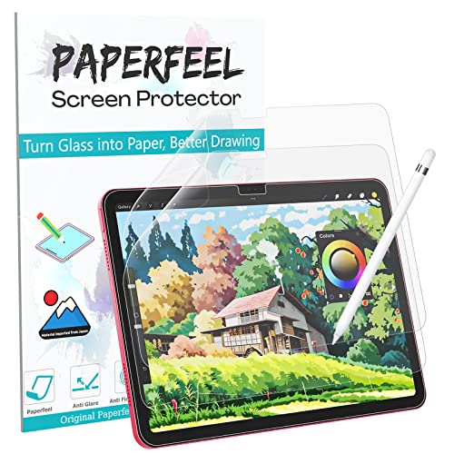 [3 Piezas] Paperfeel Protector de Pantalla para iPad 10 Generación (10,9 Pulgadas, 2022 Modelo, 10.ª Generación), Protector Pantalla de PET Mate para Dibujar Antirreflejo/Antihuellas Cover