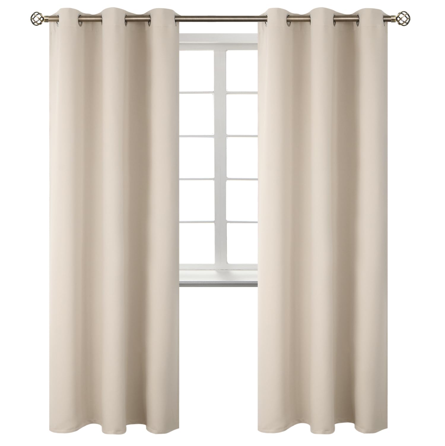 BGment Champagne Room Darkening Curtains 84 Inch for Living Room - 2 Panels