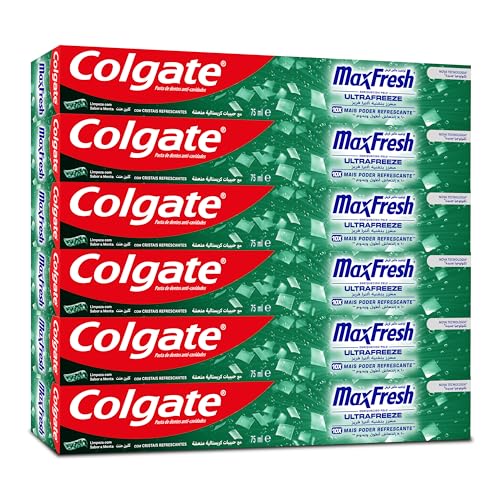 Colgate Toothpaste Max Fresh Clean Mint Green Gel Toothpaste With Cooling Crystals 6x75 ml 6 Pack