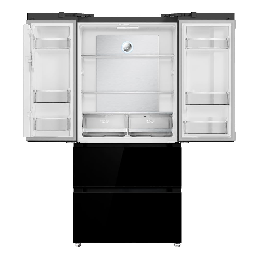 Aspes Frigorífico French Door Cristal Negro, 4 Puertas AFF18801ENFIDN, Capacidad 510 Litros, No Frost, Multi Air Flow, 38 dB, Puerta Francesa, Apertura Tipo Uñero, Clasificación Energética E