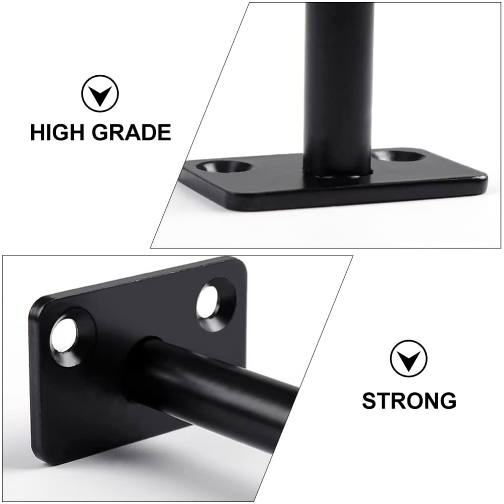 Juego de 4 soportes para estanterías flotantes, soporte oculto para estantes de madera, negro mate, tornillos y tacos incluidos