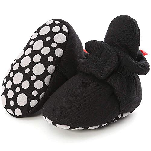 Legou Newborn Infant Baby Girl Boy Cotton Booties Stay On Sock Slippers Soft Non-Skid Shoes with Grippers Multi5 12-18Months