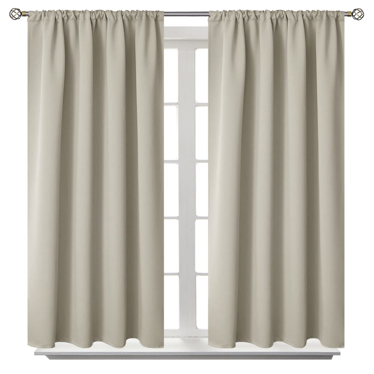 BGment Short Blackout Curtains 40 Inch Length for Kitchen Bedroom Window — image 1