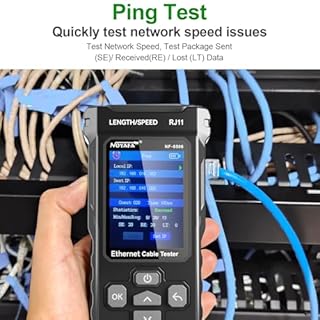 NOYAFA NF-8506 Tester di Cavi di Rete – Tester Ethernet con Ping, Scansione IP e TDR, Test Velocità Rete, Lampeggio Porte, Rilevatore Cavi RJ45 RJ11, CAT5 CAT6
