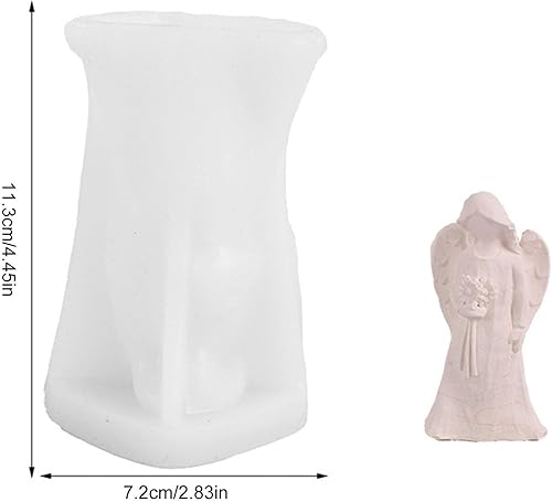 Miniatura 2 de Uwariloy Molde de vela de silicona de ángel 3D, lindo molde de escultura de ángel para niña, hecho a mano, molde de cera de aroma para hacer velas,