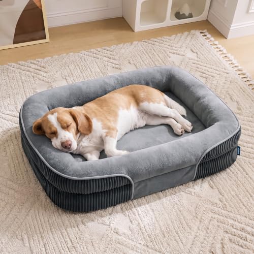 BEDSURE orthopädisches Hundebett mittelgroße Hunde, 89x64x18cm, grau – Ansicht 1