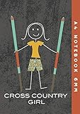  A4 Notebook 6mm: Cross Country Ski Girl Lined Exercise Book
