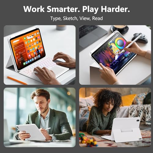 Image of Keyboard Case for iPad 11th (A16) & 10th Generation，Ultra-Light Magnetic Detachable Keyboard with Multi-Touch Trackpad - Backlit Keys,Adjustable Stand Case for iPad 11 inch 2025&10th Gen 10.9 inch