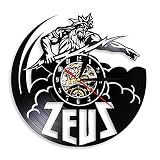 SHILLPS Zeus Statue Horloge Murale Vintage Vinyle horloges mythologie Grecque décor Zeus Sculpture décor Dieux grecs Figurine Cadeau pour Hommes Pas de LED