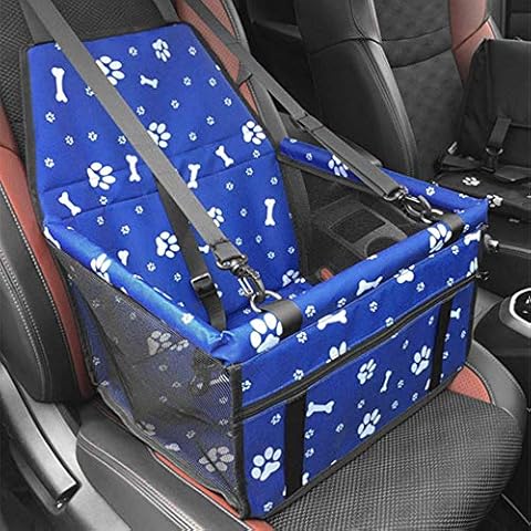 PETEMOO Pet Car Booster Seat for Small Dogs Cats, Breathable Waterproof Dog Cat Booster Seat Cover Protector Pet Travel Carrier Bag with Safety Leash for Small Dogs Cats Puppies Travelling Cover