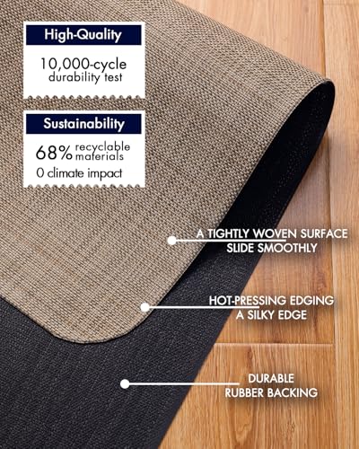 Image of BARoyal Office Chair Mat for Hardwood Floor Under Desk Computer Rolling Chair Mat for Wood /Tile Floor Non-Slip Heavy Duty Desk Rug PVC Plastic Hard Floor Protector 48 inch x 60 inch(Linen)