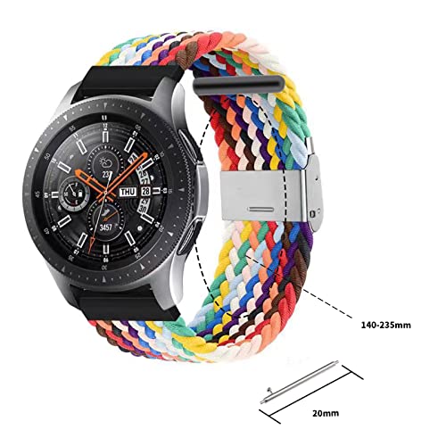 Horlogebandje vervangen compatibel met Garmin Vivoactive 4S/Vivomove 3S/Venu 2S/Fossil Q Venture Gen 3 verstelbare horlogeband 140 mm-235 mm 20 mm kleurrijk, 20mm, Nylon - Image 5