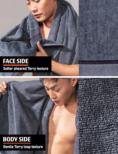 Image of DAMENSCH 100% Cotton Towel, Super Soft Towels for Bath Large Size, Ultra Absorbent, Quick Dry Towel for Women, Long Lasting Colours Towels for Bath Men-Twilight Grey