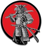 Samurai Warrior Sticker – 5 Inch Rising Sun Japanese Vinyl Decal for Car, Laptop, Helmet, Wall, Window – Waterproof Samurai Japan JDM Sticker for Bumper, Toolbox & Gear