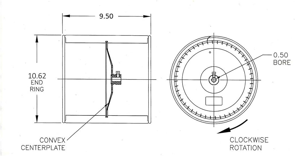 OEM Replacement Furnace/Air Handler Blower Wheel 10x9 CLW CV Direct Drive, HVAC, Double Inlet
