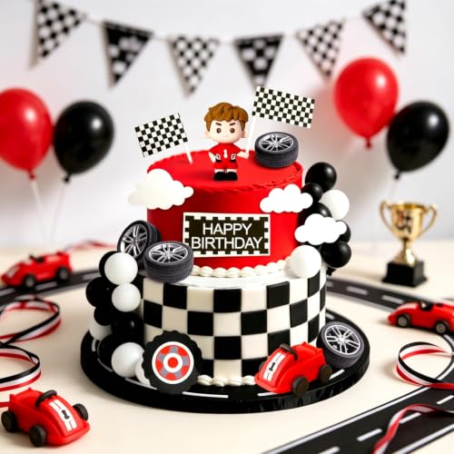 JeVenis Race Car Cake Decorations Car Cake Topper