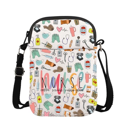 TOBGBE Nurse Zipper Crossbody Bag, Nursing Bags for Nurses, Nurse Accessories for Work, Funny Graduation Appreciation Gift
