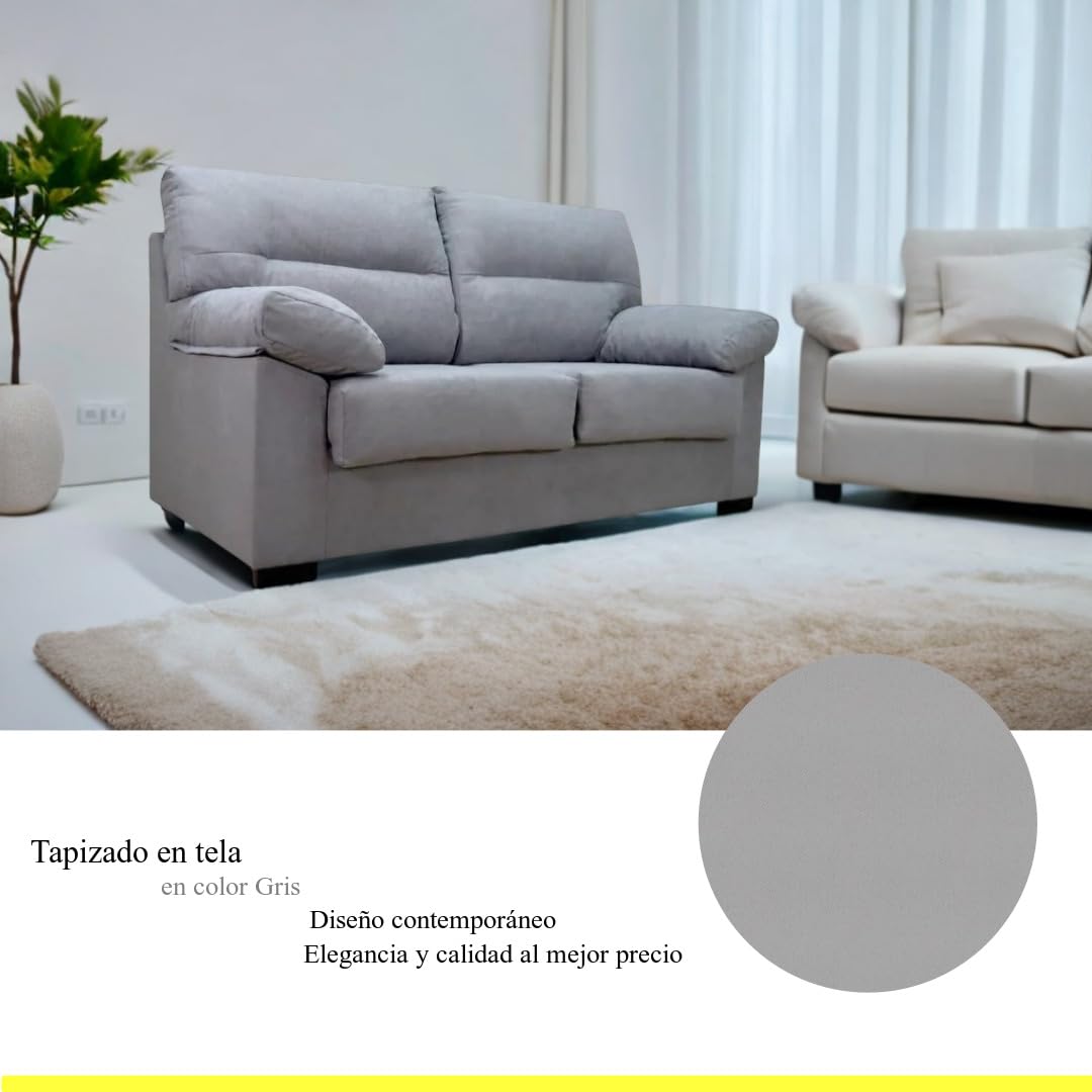 SHIITO | Modelo Kingston - Set con Sofá de 3 Plazas + Sofá de 2 Plazas | Comodidad y Relajación Superior | Color Gris Marengo