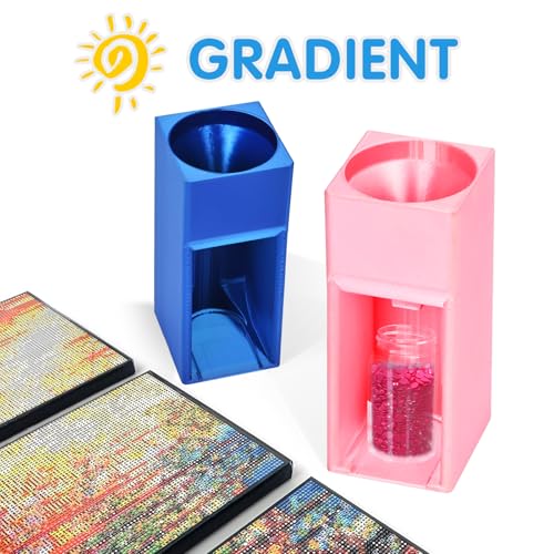 Image of Diamond Painting Organizer,Diamond Painting Drill Funnel for Round Containers,Portable Diamond Art Funnel for Easy Transfer, Diamond Painting Accessories (Silk Jewel Blue)