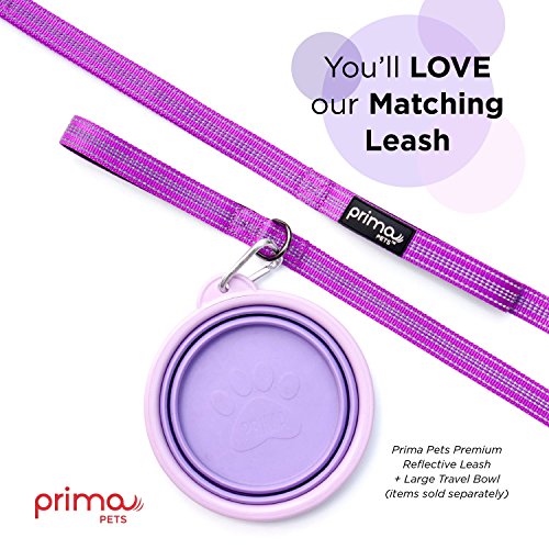 Prima Pet Collapsible Silicone Water Travel Bowl With Clip For Dog And Cat, Portable And Durable Pop-Up Feeder For Convenient On-The-Go Feeding – Size: Large (5 Cups) Purple #TOP7