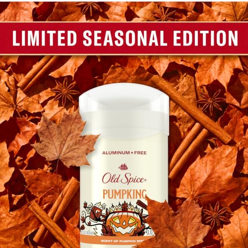 Image of Old Spice Aluminum Free Deodorant for Men, Fallidudes Limited Edition, 24 /7 Frightful Freshness and Odor Protection, PumpKing Pumpkin Spice Scent, 3.0 oz