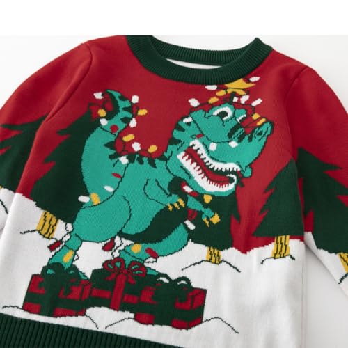 Image of Ugly Christmas Sweater Kids Girls Boys Reindeer Snowflake Knitted Xmas Holiday Pullover Sweater 2-9 Years Old