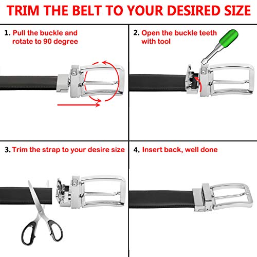 Falari Men's Reversible Dress Belt Genuine Leather (1 Belt 2 Colors)4