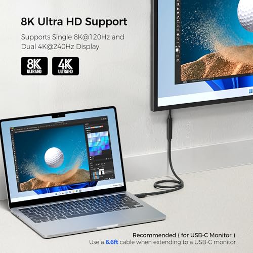 Cable Matters przedłużacz USB4 80Gb/s 1 m, kabel przedłużający USB-C (męski na żeński), 8K@120Hz / 4K@480Hz, 240W PD 3.1, kompatybilny z Thunderbolt 5/4, USB4