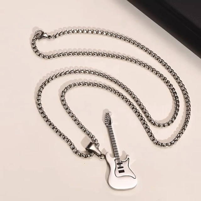 1 Collana con plettro per charra, plettro in legno da folk e metallo, accessorio per strumento musicale, plettro per ukulele e charra elettrica, ciondolo da regalo per San Valentino | SHEIN ALIA