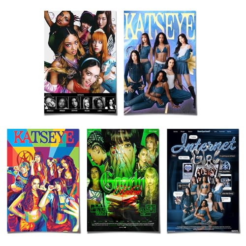 LEKAI [5PC] Katseye Street Fashion Poster For Fans Kids Room Bedroom Wall Decor-Katseye Street Fashion Posters Canvas Prints Picture For Teen Boy Girls Gifts
