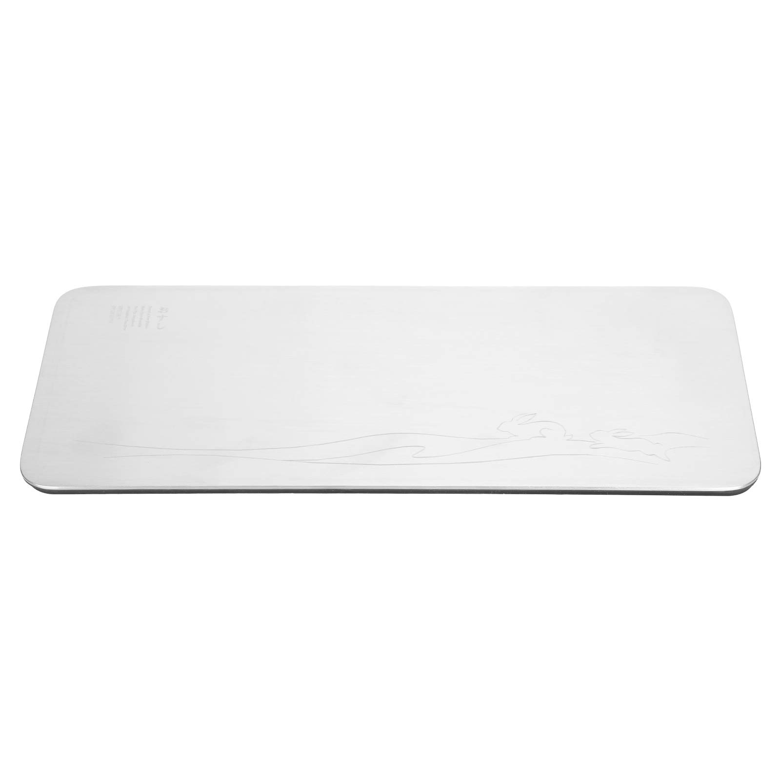 Bandeja para servir sushi de acero inoxidable 304 de alta calidad, parte inferior antideslizante, ideal para el hogar, restaurante, cafetería, plato de comida, elegante acabado plateado, tamaño como