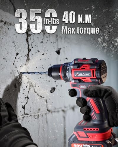 AVID POWER Brushless Power Drill Set, 20V Cordless Drill Driver Kit with 2.0Ah Battery and Charger, 3/8-Inch Metal Chuck, 355 In-lbs Torque, 2-Variable Speed, 26 Position and 22pcs Accessories thumbnail 5