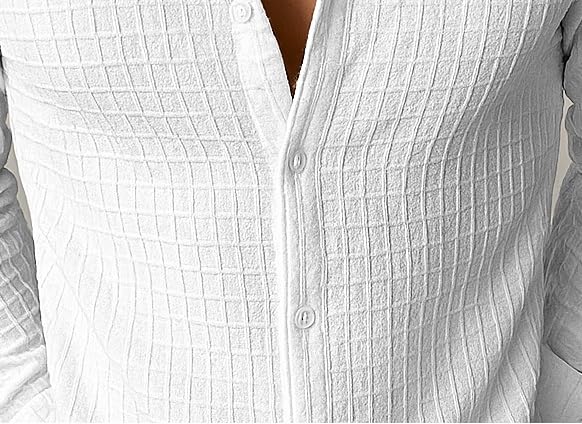Image of Men's Casual Button Down Shirts Long Sleeve Linen Shirt Fashion Textured Beach Summer Shirts| Men Stylish Shirt | Men Fancy