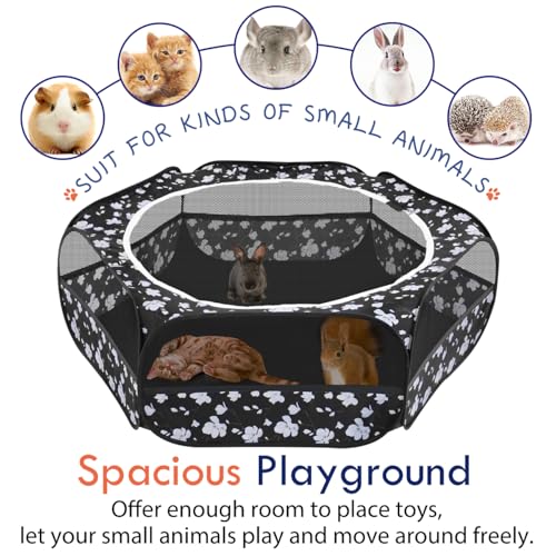 Image of Pawaboo Small Animal Playpen with Zippered Cover, Magnolia