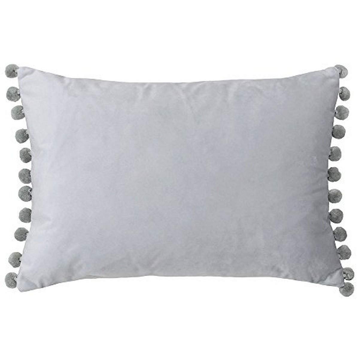 Paoletti Fiesta Dove Silver Pom Pom Velvet Cushion