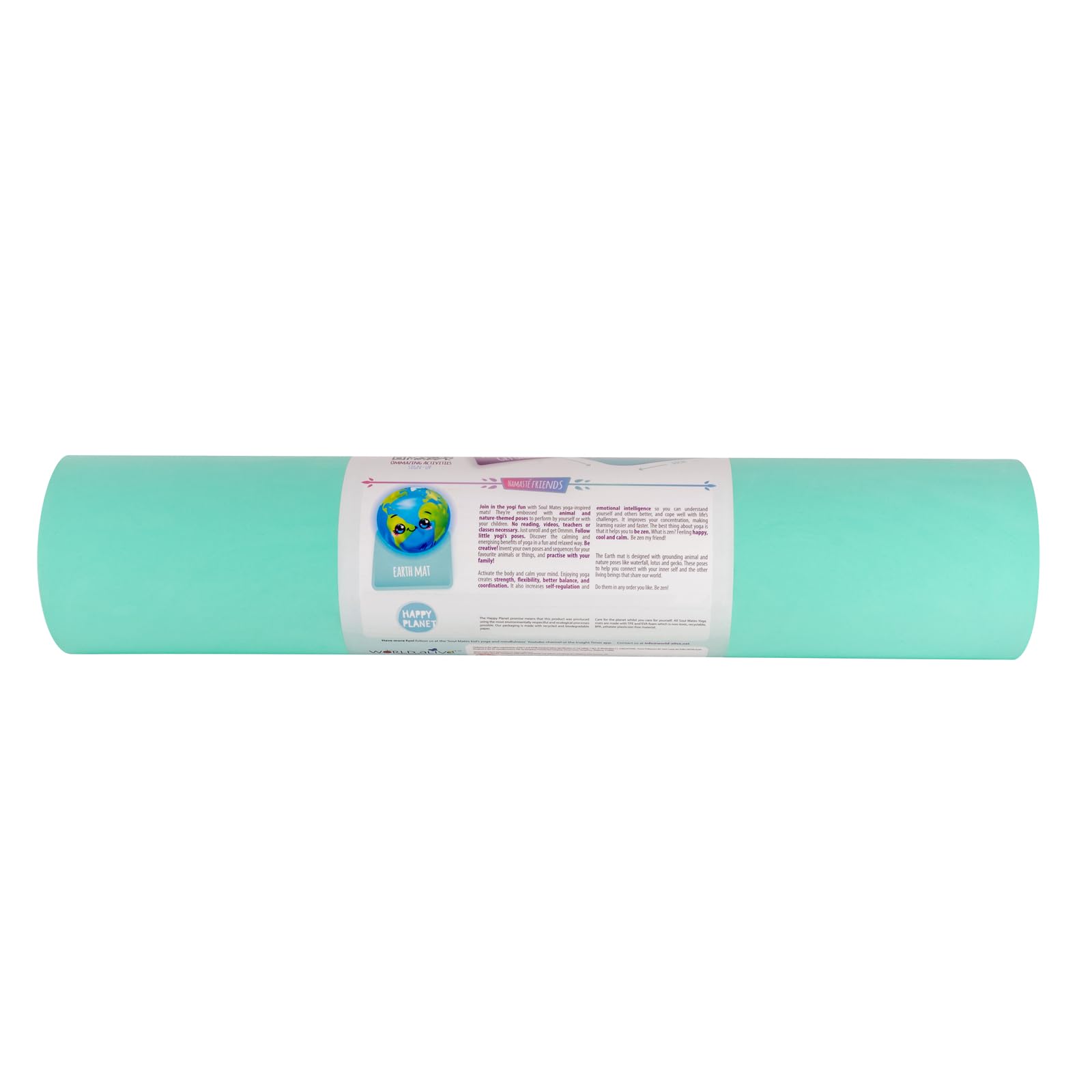 Tappetino leggero per yoga e pilates Soul Mates per adulti, antiscivolo, in TPE ecologico, pieghevole, per ginnastica, fitness ed esercizi, palestra e casa (spessore 6 cm e peso 350 g), colour verde