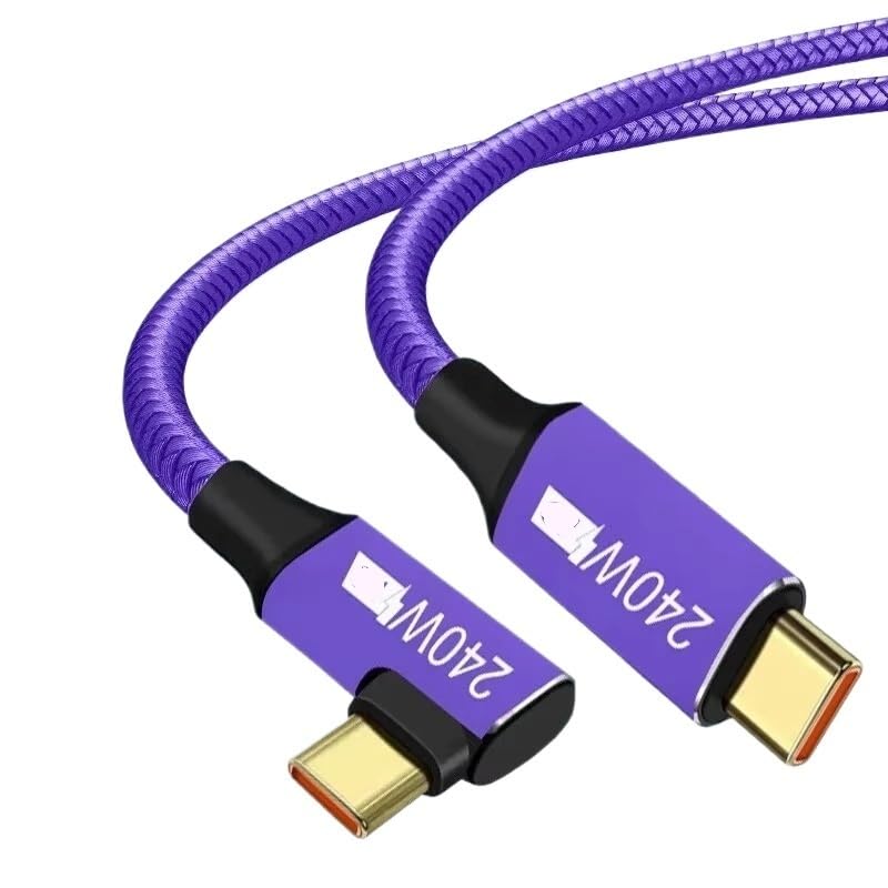 5A 240W Data Cable USB-C to TPE-c Suitable for QC3.0 Head TPE-c 240w Cable(2 Meter Purple)