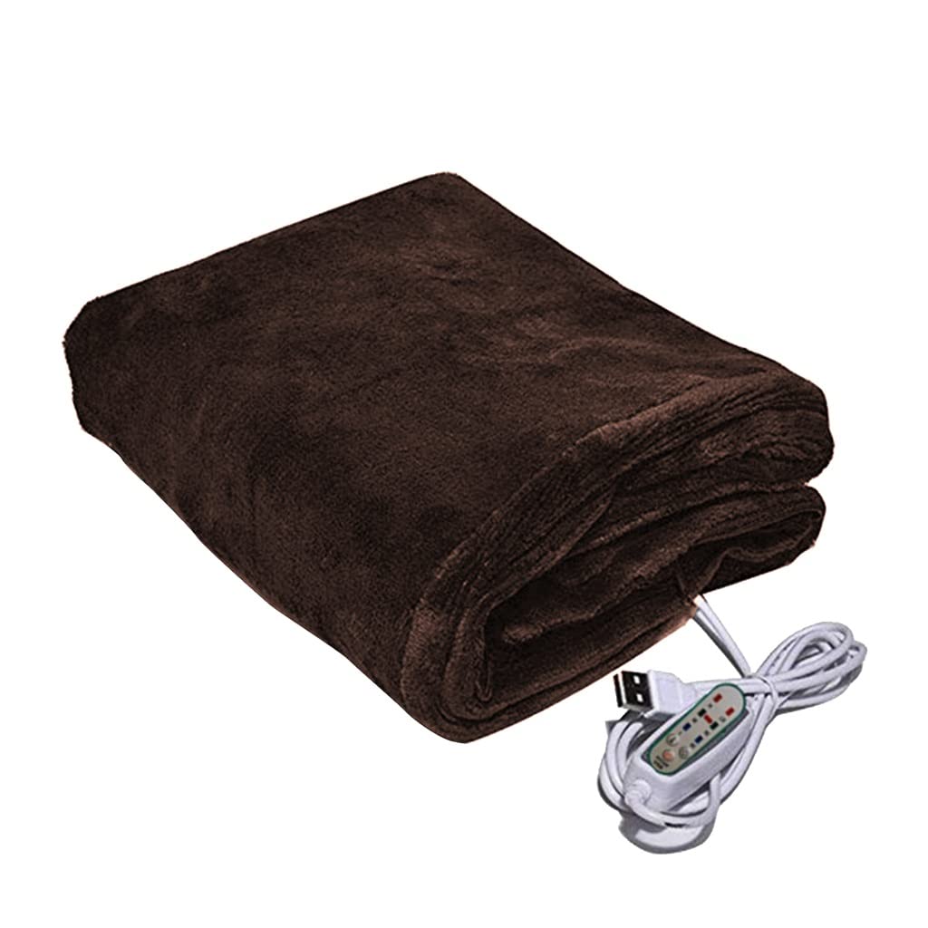 SOVORM Impostazioni del Timer Coperta elettrica Calda Invernale Riscaldamento USB Lavabile in Lavatrice Morbido Peluche Termostato da Campeggio per Divano Letto (Color : Coffee) (caffè) The New
