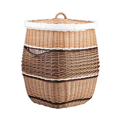 e-wicker24 Wicker Laundry Basket with Lid Cover