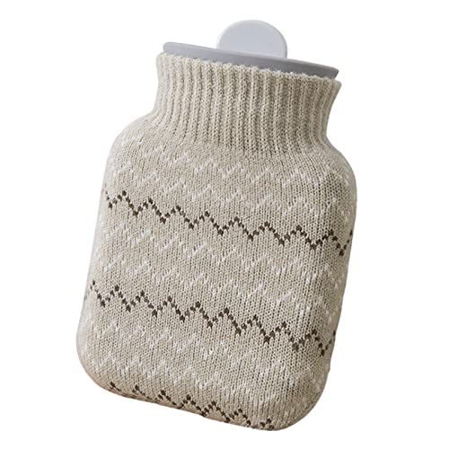 Mini-Wärmflasche mit Bezug, gestrickt, für Kinder und Erwachsene, 300 ml Mikrowellenheizung, tragbare Wärmflasche für Nacken, Schulter,...