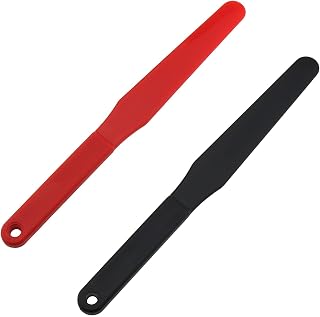 ZZHXSM 2PCS Stirring Spatula Screen Printing Spatula Plastic Spatulas Ink Scoop Screen Printing Shovel Silk Screen Printing Shovel Goop Scoop (Black, Red)