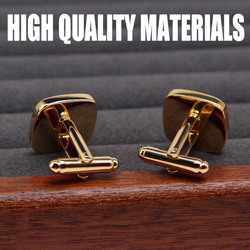 Mancuernillas para Hombre Cruz Dorada con Caja miniatura 4