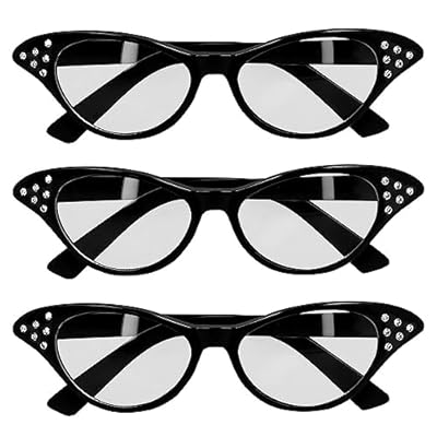 Boland 02664 - Gafas de fiesta años 50, 3 piezas en un set, gafas para adultos, gafas divertidas, sin graduación, gafas de sol, accesorios para disfraces de carnaval | Ya disponible en tu tienda friki favorita! En mundofriki.es!