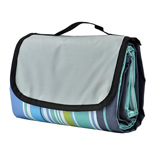 COZYSWAN Picnic Mat 59''x79'' Striped Handy Beach Blanket