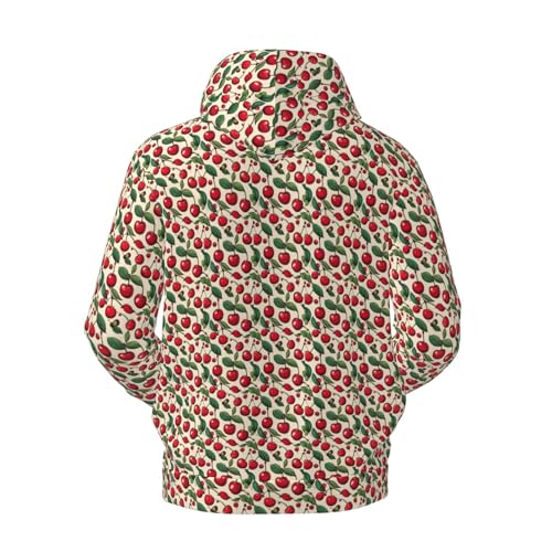 Sweat à capuche hommes imprimé cerises noir léger taille 4XL