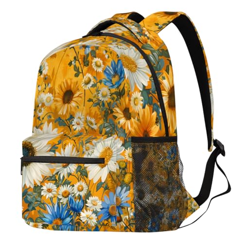 Mochila para portátil ligera y ergonómica con estampado floral de gran capacidad de carga